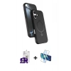 MARSİLYAN™- iPhone 16 Kılıf İz Işık Koleksiyonu - Siyah 3D Antistatik Seramik Nano Ekran Koruyucu + Bilvis Titan Kamera Lens - GS