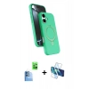 MARSİLYAN™- iPhone 16 Kılıf İz Işık Koleksiyonu - Siyah 3D Antistatik Seramik Nano Ekran Koruyucu + Raze Metal Kamera Lens - LT