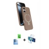 MARSİLYAN™- iPhone 16 Kılıf İz Işık Koleksiyonu - Siyah 3D Antistatik Seramik Nano Ekran Koruyucu + Raze Metal Kamera Lens - LT