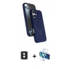 MARSİLYAN™- iPhone 16 Kılıf İz Işık Koleksiyonu - Siyah 3D Antistatik Seramik Nano Ekran Koruyucu + PVD Metal Kamera Lens - PE
