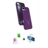MARSİLYAN™- iPhone 16 Kılıf İz Işık Koleksiyonu - Siyah 3D Antistatik Seramik Nano Ekran Koruyucu + Raze Metal Kamera Lens - PE