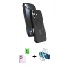 MARSİLYAN™- iPhone 16 Kılıf İz Işık Koleksiyonu - Siyah 3D Antistatik Seramik Nano Ekran Koruyucu + Raze Metal Kamera Lens - PE