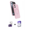 MARSİLYAN™- iPhone 16 Kılıf İz Işık Koleksiyonu - Siyah Bilvis 5in1 3D Magic Cam Ekran Koruyucu + Bilvis Titan Kamera Lens - YL
