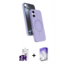 MARSİLYAN™- iPhone 16 Kılıf İz Işık Koleksiyonu - Siyah Bilvis 5in1 3D Magic Cam Ekran Koruyucu + Bilvis Titan Kamera Lens - PE