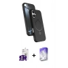 MARSİLYAN™- iPhone 16 Kılıf İz Işık Koleksiyonu - Siyah Bilvis 5in1 3D Magic Cam Ekran Koruyucu + Bilvis Titan Kamera Lens - PE