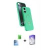 MARSİLYAN™- iPhone 16 Kılıf İz Işık Koleksiyonu - Siyah Bilvis 5in1 3D Magic Cam Ekran Koruyucu + Raze Metal Kamera Lens - LT