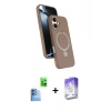 MARSİLYAN™- iPhone 16 Kılıf İz Işık Koleksiyonu - Siyah Bilvis 5in1 3D Magic Cam Ekran Koruyucu + Raze Metal Kamera Lens - LT