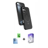 MARSİLYAN™- iPhone 16 Kılıf İz Işık Koleksiyonu - Siyah Bilvis 5in1 3D Magic Cam Ekran Koruyucu + Raze Metal Kamera Lens - LT