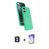 MARSİLYAN™- iPhone 16 Kılıf İz Işık Koleksiyonu - Siyah Bilvis 5in1 3D Magic Cam Ekran Koruyucu + PVD Metal Kamera Lens - MI