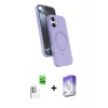MARSİLYAN™- iPhone 16 Kılıf İz Işık Koleksiyonu - Siyah Bilvis 5in1 3D Magic Cam Ekran Koruyucu + Raze Metal Kamera Lens - BZ