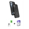 MARSİLYAN™- iPhone 16 Kılıf İz Işık Koleksiyonu - Siyah Bilvis 5in1 3D Magic Cam Ekran Koruyucu + Raze Metal Kamera Lens - BZ