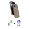 MARSİLYAN™- iPhone 16 Kılıf İz Işık Koleksiyonu - Siyah Bilvis 5in1 3D Magic Cam Ekran Koruyucu + Raze Metal Kamera Lens - PE
