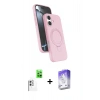 MARSİLYAN™- iPhone 16 Kılıf İz Işık Koleksiyonu - Siyah Bilvis 5in1 3D Magic Cam Ekran Koruyucu + Raze Metal Kamera Lens - BZ
