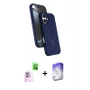 MARSİLYAN™- iPhone 16 Kılıf İz Işık Koleksiyonu - Siyah Bilvis 5in1 3D Magic Cam Ekran Koruyucu + Raze Metal Kamera Lens - PE