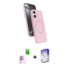 MARSİLYAN™- iPhone 16 Kılıf İz Işık Koleksiyonu - Siyah Bilvis 5in1 3D Magic Cam Ekran Koruyucu + Raze Metal Kamera Lens - PE