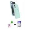 MARSİLYAN™- iPhone 16 Kılıf İz Işık Koleksiyonu - Siyah Bilvis 5in1 3D Magic Cam Ekran Koruyucu + Raze Metal Kamera Lens - PE