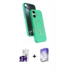 MARSİLYAN™- iPhone 16 Kılıf İz Işık Koleksiyonu - Siyah Bilvis 5in1 3D Magic Cam Ekran Koruyucu + Siyah Bilvis Titan Kamera Lens