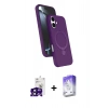 MARSİLYAN™- iPhone 16 Kılıf İz Işık Koleksiyonu - Siyah Bilvis 5in1 3D Magic Cam Ekran Koruyucu + Siyah Bilvis Titan Kamera Lens