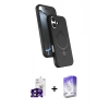 MARSİLYAN™- iPhone 16 Kılıf İz Işık Koleksiyonu - Siyah Bilvis 5in1 3D Magic Cam Ekran Koruyucu + Siyah Bilvis Titan Kamera Lens