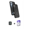 MARSİLYAN™- iPhone 16 Kılıf İz Işık Koleksiyonu - Siyah Bilvis 5in1 3D Magic Cam Ekran Koruyucu + PVD Metal Kamera Lens - YL