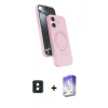 MARSİLYAN™- iPhone 16 Kılıf İz Işık Koleksiyonu - Siyah Bilvis 5in1 3D Magic Cam Ekran Koruyucu + PVD Metal Kamera Lens - YL