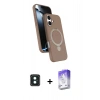 MARSİLYAN™- iPhone 16 Kılıf İz Işık Koleksiyonu - Siyah Bilvis 5in1 3D Magic Cam Ekran Koruyucu + PVD Metal Kamera Lens - YL
