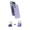 MARSİLYAN™- iPhone 16 Kılıf İz Işık Koleksiyonu - Siyah Bilvis 5in1 5D Magic Hayalet Cam Ekran Koruyucu + Bilvis Titan Kamera Lens - YL