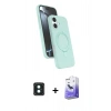 MARSİLYAN™- iPhone 16 Kılıf İz Işık Koleksiyonu - Siyah Bilvis 5in1 5D Magic Hayalet Cam Ekran Koruyucu + PVD Metal Kamera Lens - YL