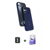 MARSİLYAN™- iPhone 16 Kılıf İz Işık Koleksiyonu - Siyah Bilvis 5in1 5D Magic Hayalet Cam Ekran Koruyucu + PVD Metal Kamera Lens - YL