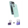 MARSİLYAN™- iPhone 16 Kılıf İz Işık Koleksiyonu - Siyah Bilvis 5in1 5D Magic Hayalet Cam Ekran Koruyucu + Bilvis Titan Kamera Lens - YL