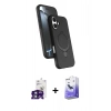 MARSİLYAN™- iPhone 16 Kılıf İz Işık Koleksiyonu - Siyah Bilvis 5in1 5D Magic Hayalet Cam Ekran Koruyucu + Bilvis Titan Kamera Lens - YL
