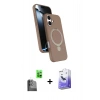 MARSİLYAN™- iPhone 16 Kılıf İz Işık Koleksiyonu - Siyah Bilvis 5in1 5D Magic Hayalet Cam Ekran Koruyucu + Raze Metal Kamera Lens - SH