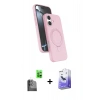 MARSİLYAN™- iPhone 16 Kılıf İz Işık Koleksiyonu - Siyah Bilvis 5in1 5D Magic Hayalet Cam Ekran Koruyucu + Raze Metal Kamera Lens - SH
