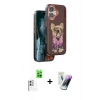 MARSİLYAN™- iPhone 16 Kılıf İz Minimal Koleksiyonu - Şeffaf Pasifik Cam Ekran Koruyucu + Raze Metal Kamera Lens - BZ