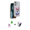 MARSİLYAN™- iPhone 16 Kılıf İz Minimal Koleksiyonu - Şeffaf Pasifik Cam Ekran Koruyucu + Raze Metal Kamera Lens - PE