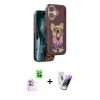 MARSİLYAN™- iPhone 16 Kılıf İz Minimal Koleksiyonu - Şeffaf Pasifik Cam Ekran Koruyucu + Raze Metal Kamera Lens - PE