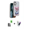 MARSİLYAN™- iPhone 16 Kılıf İz Minimal Koleksiyonu - Şeffaf Pasifik Cam Ekran Koruyucu + Raze Metal Kamera Lens - SH