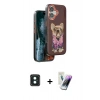 MARSİLYAN™- iPhone 16 Kılıf İz Minimal Koleksiyonu - Şeffaf Pasifik Cam Ekran Koruyucu + PVD Metal Kamera Lens - YL
