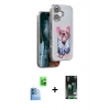 MARSİLYAN™- iPhone 16 Kılıf İz Minimal Koleksiyonu - Siyah 360 Mat Full Body Arka Koruyucu + Raze Metal Kamera Lens - LT