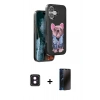 MARSİLYAN™- iPhone 16 Kılıf İz Minimal Koleksiyonu - Siyah 3D Antistatik Hayalet Cam Ekran Koruyucu + PVD Metal Kamera Lens - PE