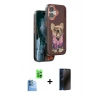 MARSİLYAN™- iPhone 16 Kılıf İz Minimal Koleksiyonu - Siyah 3D Antistatik Hayalet Cam Ekran Koruyucu + Raze Metal Kamera Lens - LT