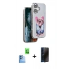 MARSİLYAN™- iPhone 16 Kılıf İz Minimal Koleksiyonu - Siyah 3D Antistatik Hayalet Cam Ekran Koruyucu + Raze Metal Kamera Lens - LT