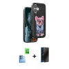 MARSİLYAN™- iPhone 16 Kılıf İz Minimal Koleksiyonu - Siyah 3D Antistatik Hayalet Cam Ekran Koruyucu + Raze Metal Kamera Lens - LT