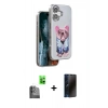 MARSİLYAN™- iPhone 16 Kılıf İz Minimal Koleksiyonu - Siyah 3D Antistatik Hayalet Cam Ekran Koruyucu + Raze Metal Kamera Lens - SH