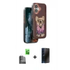 MARSİLYAN™- iPhone 16 Kılıf İz Minimal Koleksiyonu - Siyah 3D Antistatik Hayalet Cam Ekran Koruyucu + Raze Metal Kamera Lens - SH