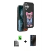 MARSİLYAN™- iPhone 16 Kılıf İz Minimal Koleksiyonu - Siyah 3D Antistatik Hayalet Cam Ekran Koruyucu + Raze Metal Kamera Lens - SH