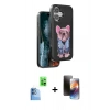 MARSİLYAN™- iPhone 16 Kılıf İz Minimal Koleksiyonu - Siyah 3D Antistatik Mat Seramik Nano Ekran Koruyucu + Raze Metal Kamera Lens - LT