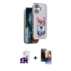 MARSİLYAN™- iPhone 16 Kılıf İz Minimal Koleksiyonu - Siyah 3D Antistatik Mat Seramik Nano Ekran Koruyucu + Bilvis Titan Kamera Lens - GS