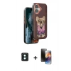 MARSİLYAN™- iPhone 16 Kılıf İz Minimal Koleksiyonu - Siyah 3D Antistatik Mat Seramik Nano Ekran Koruyucu + PVD Metal Kamera Lens - YL