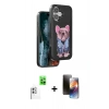 MARSİLYAN™- iPhone 16 Kılıf İz Minimal Koleksiyonu - Siyah 3D Antistatik Mat Seramik Nano Ekran Koruyucu + Raze Metal Kamera Lens - BZ